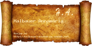 Halbauer Annamária névjegykártya